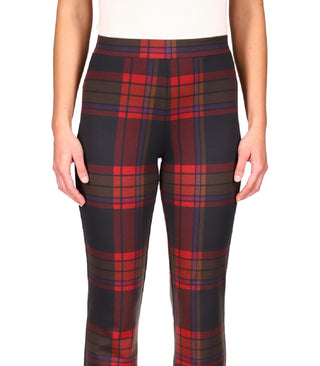 Sanctuary Women's Carnaby Plaid Kick Cropped Pants Red Size Small