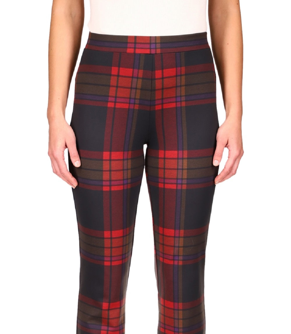 Sanctuary Women's Carnaby Plaid Kick Cropped Pants Red Size Small