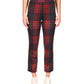 Sanctuary Women's Carnaby Cotton Plaid Kick Crop Pants Red Size Medium