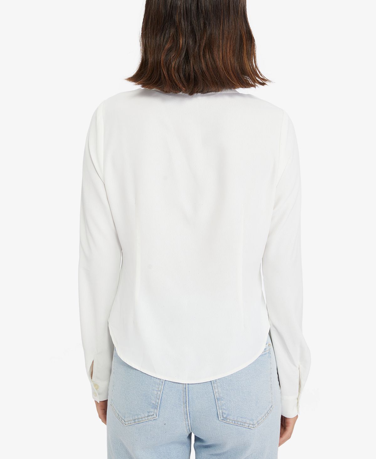 Sanctuary Women's Ruched Boyfriend Button Up Shirt White Size X-Large