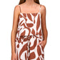Sanctuary Women's Printed Spaghetti Strap Top Brown Size Medium