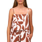 Sanctuary Women's Printed Spaghetti Strap Top Brown Size Medium