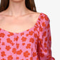 Sanctuary Women's Daily Floral Button Front Blouse Pink Size X-Large