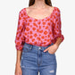 Sanctuary Women's Daily Floral Button Front Blouse Pink Size X-Large