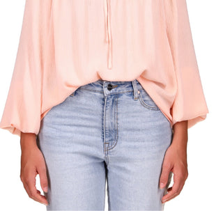 Sanctuary Women's Tie Neck Convertible Blouse Pink Size X-Small