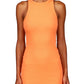Sanctuary Women's Ribbed Stretch Organic Cotton Body Con Midi Dress Orange Size X-Large
