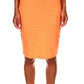Sanctuary Women's Ribbed Stretch Organic Cotton Body Con Midi Dress Orange Size X-Large