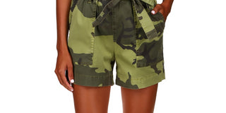 Sanctuary Women's Camouflage Belted High Waist Shorts Green Size 28