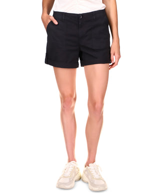 Sanctuary Women's Solid Switchback Cuffed Cotton Shorts Black Size 30