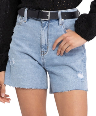 Sanctuary Women's Sidewalk Distressed Raw Hen Denim Cutoff Shorts Blue Size 24