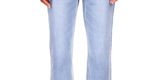 Sanctuary Women's Good Vibes High Waist Raw Hem Crop Straight Leg Jeans Blue Size 28