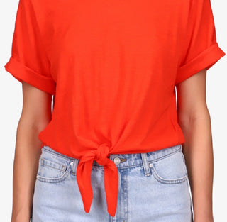 Sanctuary Women's All Day Tie Waist T-Shirt Red Size X-Small