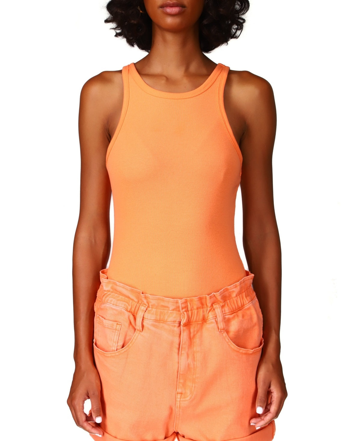 Sanctuary Women's Rib Tank Orange Size X-Small
