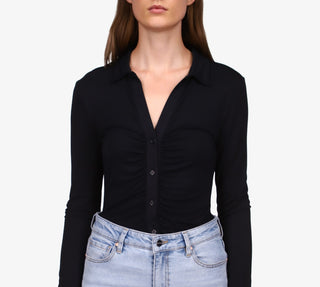 Sanctuary Women's Dreamgirl Button Up Top Black Size Small