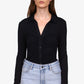 Sanctuary Women's Dreamgirl Button Up Top Black Size X-Large