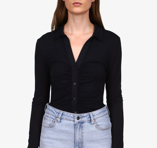 Sanctuary Women's Dreamgirl Button Up Top Black Size X-Large