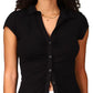 Sanctuary Women's Dream Button Up Shirt Black Size X-Small