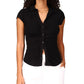 Sanctuary Women's Dream Button Up Shirt Black Size X-Small