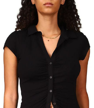 Sanctuary Women's Dream Button Up Shirt Black Size X-Small