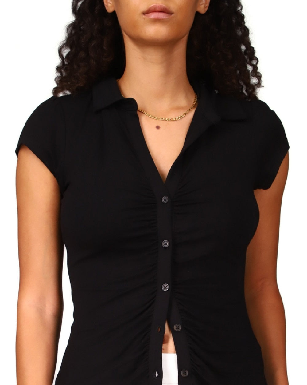 Sanctuary Women's Dream Button Up Shirt Black Size Small