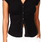 Sanctuary Women's Dream Button Up Shirt Black Size Small