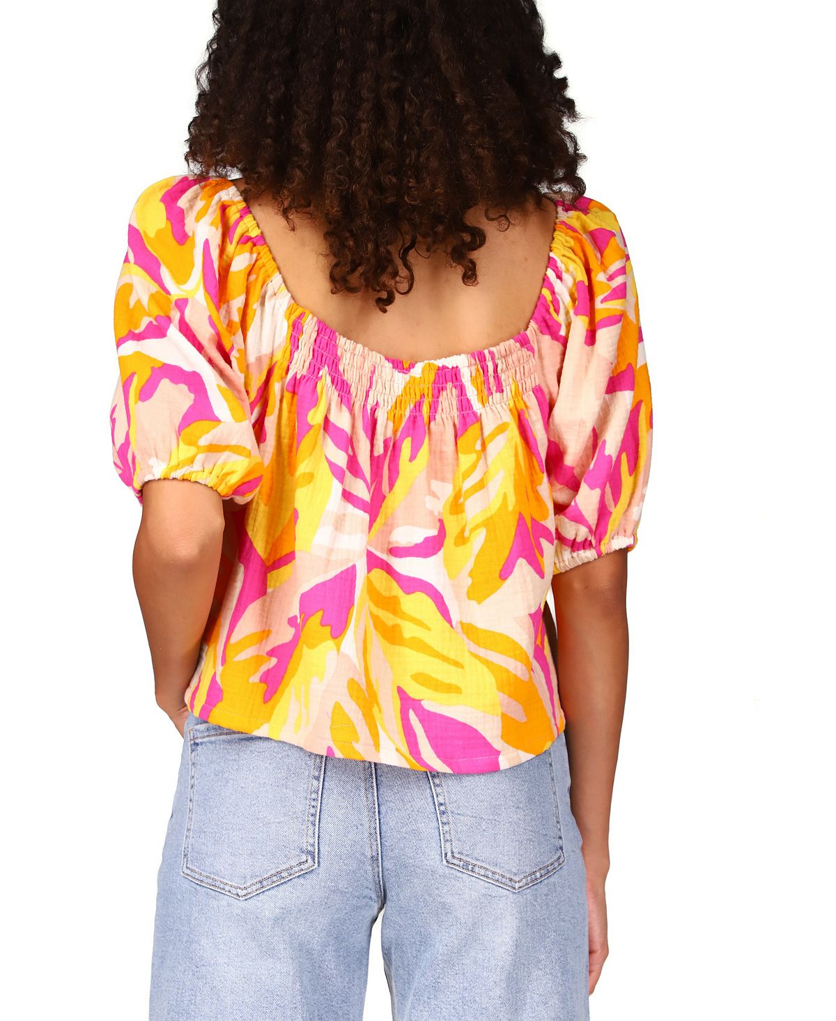 Sanctuary Women's Real Love Printed Blouse Pink Size XX-Small