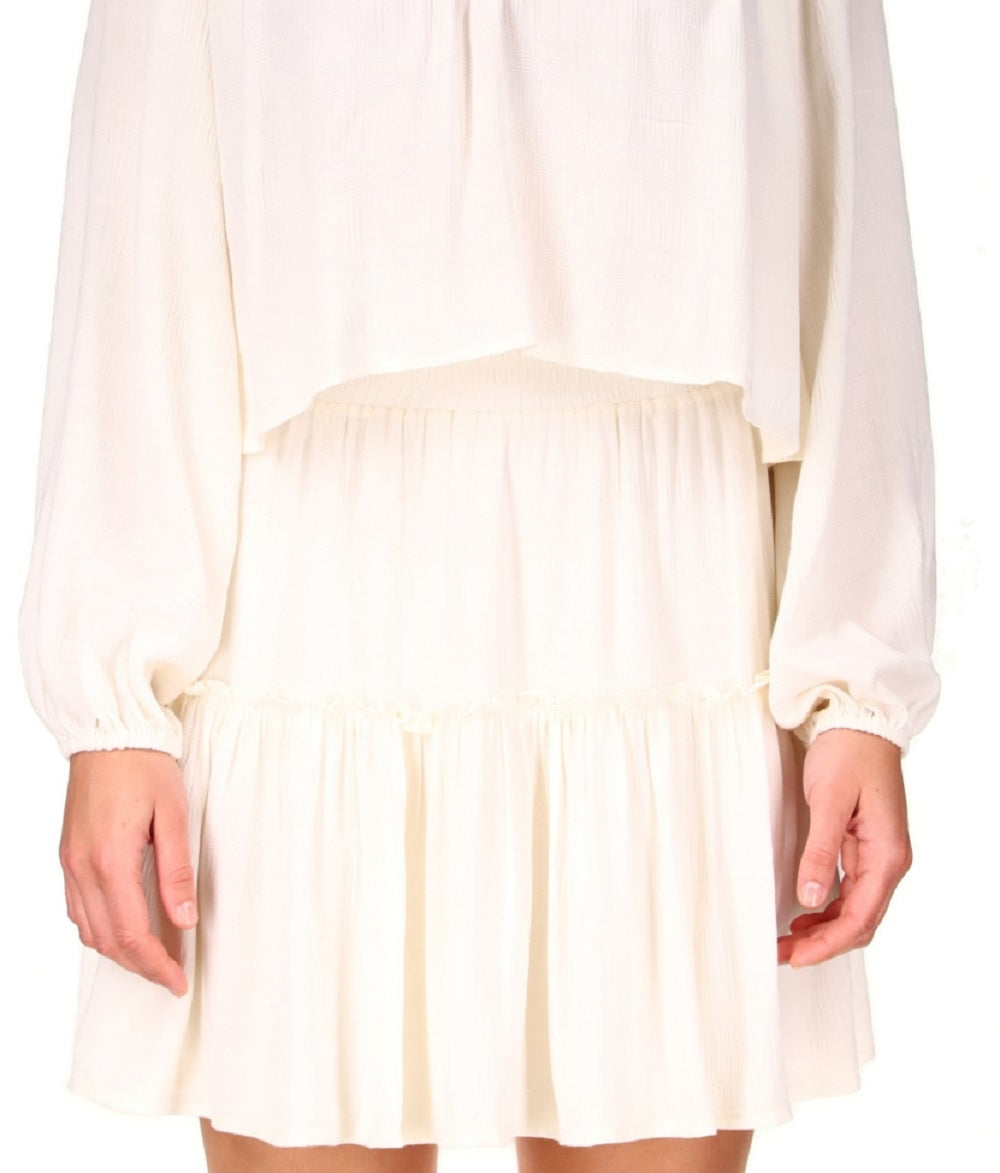 Sanctuary Women's Relaxed Fit Long Sleeve High Low Crop Top Brown Size Medium