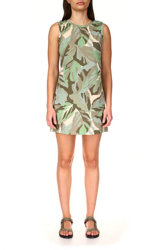 Sanctuary Women's Palm Leaf Camo Print Stretch Organic Cotton Minidress Green Size Large