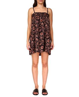 Sanctuary Women's Lakeside Floral Babydoll Dress Brown Size Medium