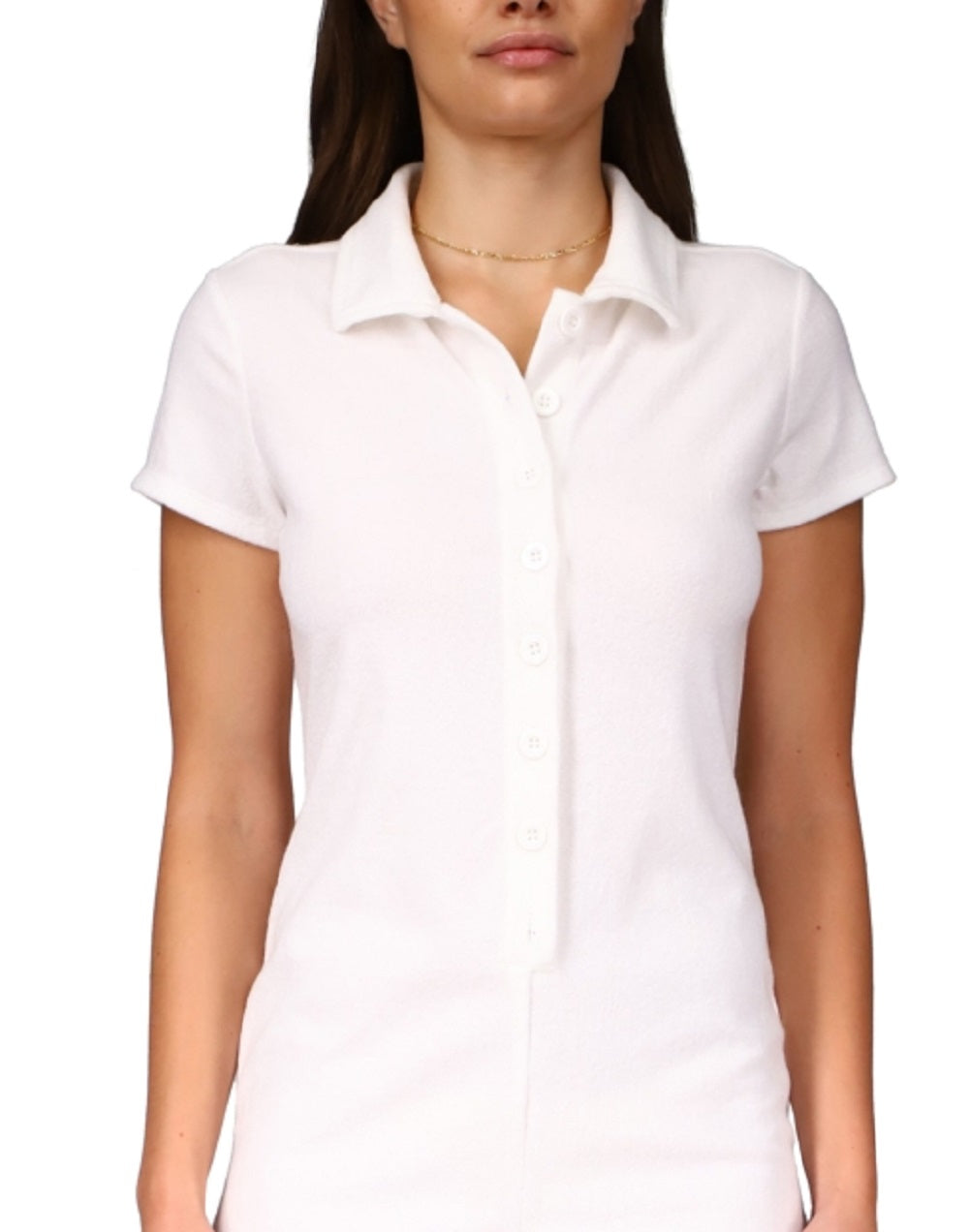 Sanctuary Women's Poolside Terry Cloth Rompe White Size Medium