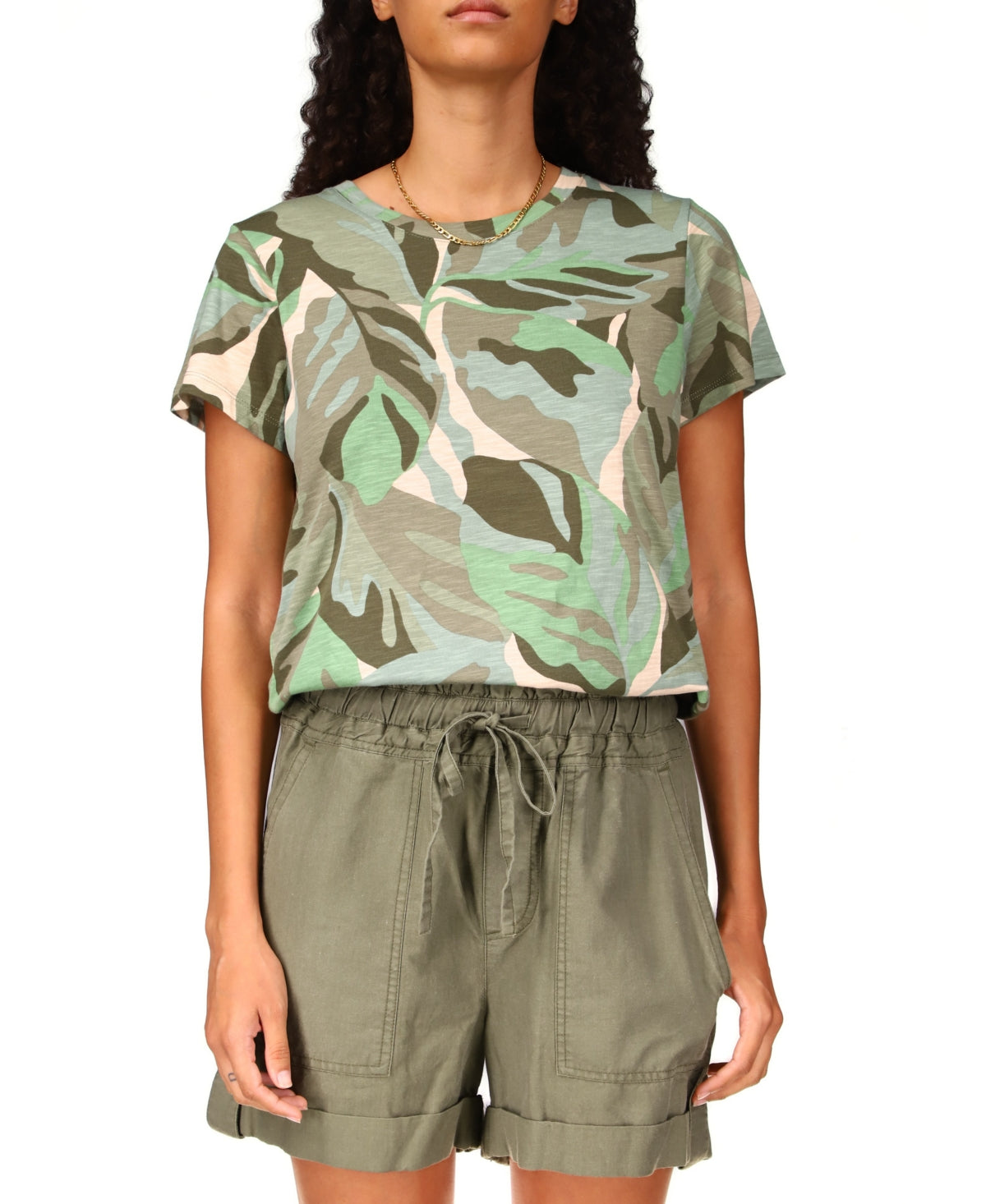 Sanctuary Women's The Perfect Print T-Shirt Green Size Medium