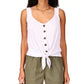 Sanctuary Women's Golden Hour Tie Hem Tank White Size Large