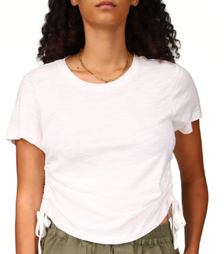 Sanctuary Women's Women's Side Drawstring T-Shirt White Size Large