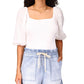 Sanctuary Women's Remix Puff Sleeve Top White Size Small