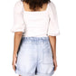 Sanctuary Women's Remix Puff Sleeve Top White Size Small