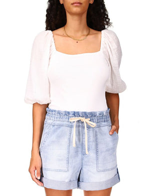 Sanctuary Women's Remix Puff Sleeve Top White
