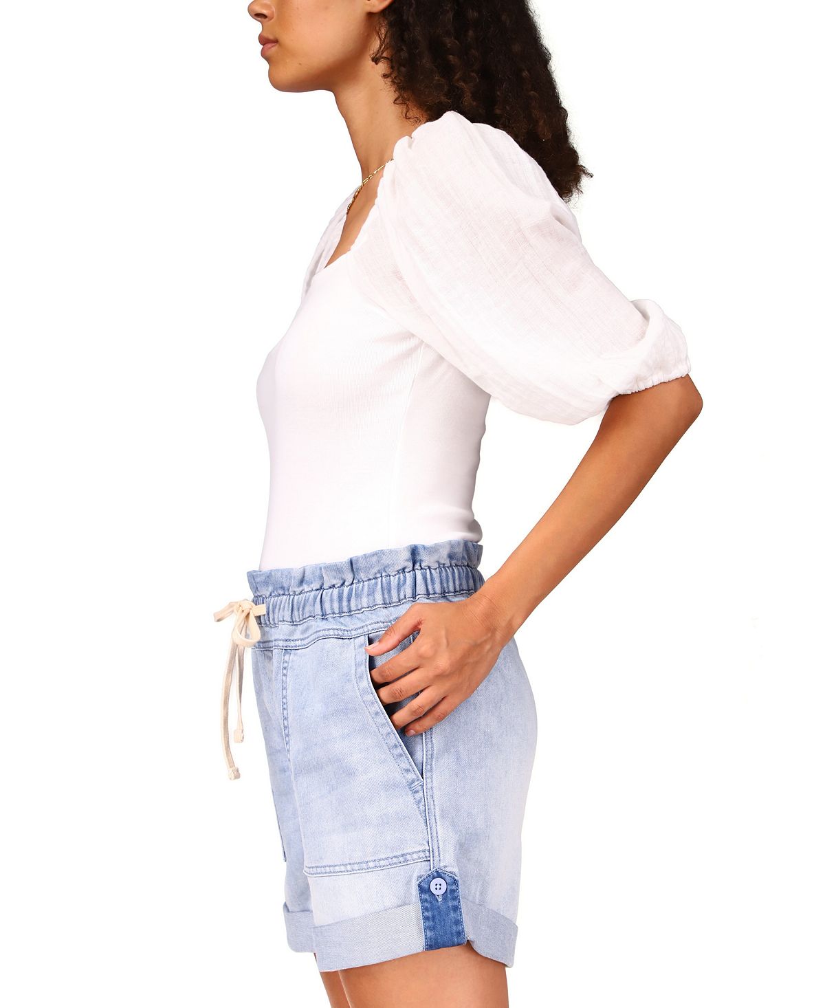 Sanctuary Women's Remix Puff Sleeve Top White