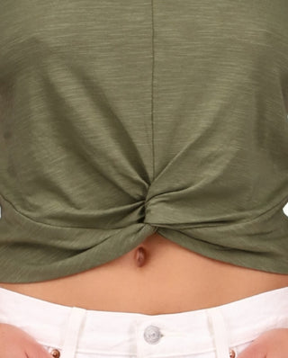 Sanctuary Women's Slow Tide Twist T-Shirt Green Size X-Large