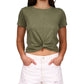 Sanctuary Women's Slow Tide Twist T-Shirt Green Size X-Large