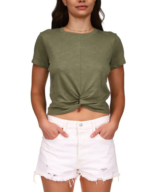 Sanctuary Women's Slow Tide Twist T-Shirt Green Size X-Large