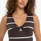 Sanctuary Women's tripe Twist Front Cotton Tank Brown Size X-Small