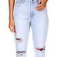 Sanctuary Women's Flashback Cotton Wide Leg Ripped Jeans Blue Size 25