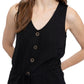Sanctuary Heartstrings Button Tank In Black  Size Large