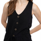 Sanctuary Heartstrings Button Tank In Black  Size Large
