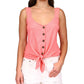 Sanctuary Women's Golden Hour Tie Hem Tank Red Size Large