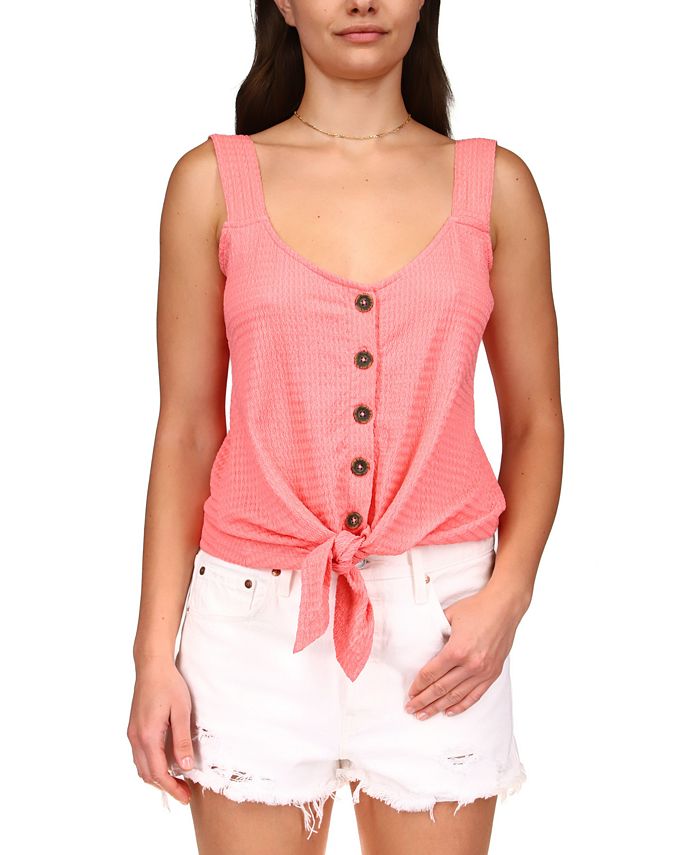 Sanctuary Women's Golden Hour Tie Hem Tank Red Size Large