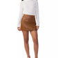 Sanctuary Women's Mid Rise Faux Leather Mini Skirt Brown Size 2