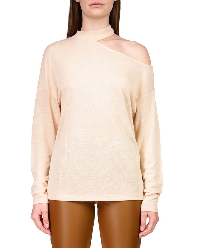 Sanctuary Women's Full Time Lover Cutout Top Beige Size Large