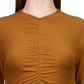 Sanctuary Women's Ruched Long Sleeve Crop Top Brown Size X-Small