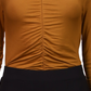 Sanctuary Women's Ruched Long Sleeve Crop Top Brown Size X-Small
